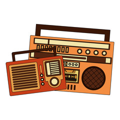 radios music retro style vector illustration design