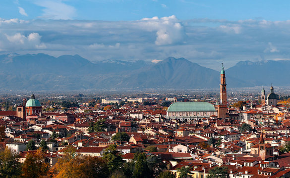 Vicenza Italy panoramic view very wide angle