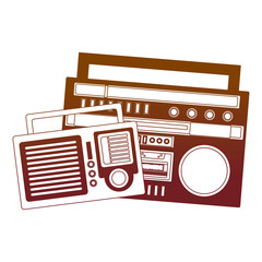 radios music retro style vector illustration design