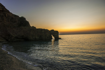 Agia Pelagia beach and sea view, sunrise, Crete, Greece