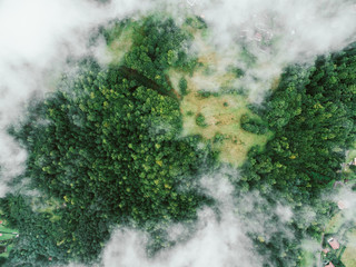 Foggy mountain / Aerial view