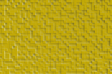 Gold or yellow abstract geometric cube or box shape background or patter design.