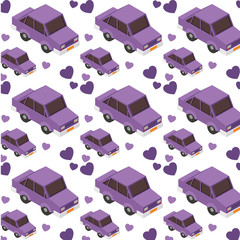 sedan car isometric pattern vector illustration design