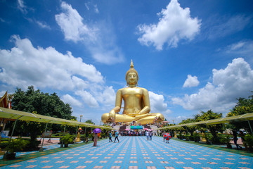 Big Buddha in Thailand and beautiful sky.