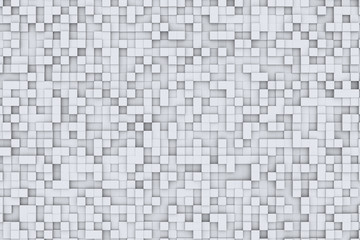 Black and white abstract geometric cube or box shape background or patter design.