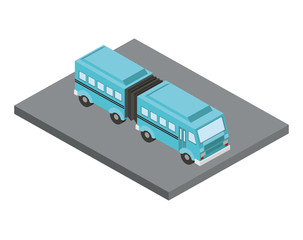 articulated bus transport isometric icon vector illustration design