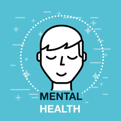 profile man patient mental health care vector illustration