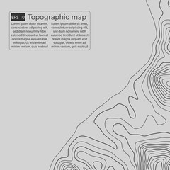 Topographic map. Topographical background. Linear graphics. Vector illustration.