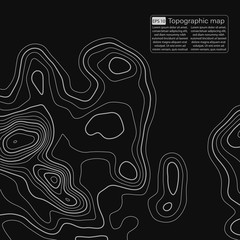 Topographic map. Topographical background. Linear graphics. Vector illustration.