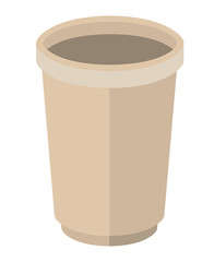 coffee cup plastic isometric icon vector illustration design