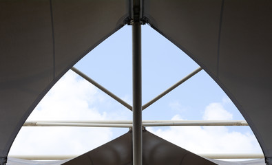 fabric tensile roof and steel structure - background