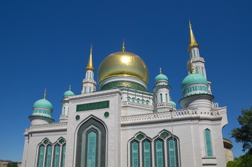 Moscow Cathedral mosque is the main mosque of Moscow, Russia. Modern muslim architectural, landmark