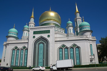 View of Moscow Cathedral Mosque - main mosque of Moscow, Russia