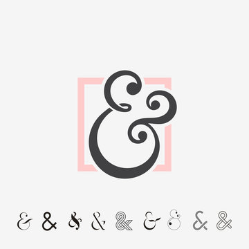 Set of Ampersands, vector illustration