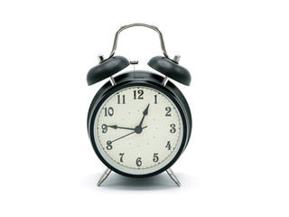 Black retro alarm clock 