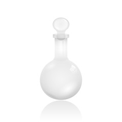 Transparent glass decanter. Vector illustration isolated on white background.