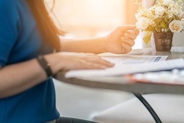 Close-up Of Business worker signing the contract to closed a successful important deal
