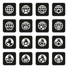 Globe App Icons White On Black
