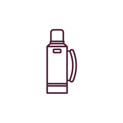 Vacuum Thermo Flask Line Minimalist Icon Design Vector Illustration