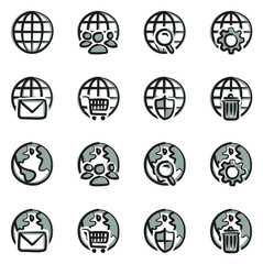 Globe App Icons Freehand 2 Color