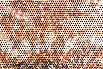 Fototapeta na wymiar texture background of old stain metal plate with drill hole