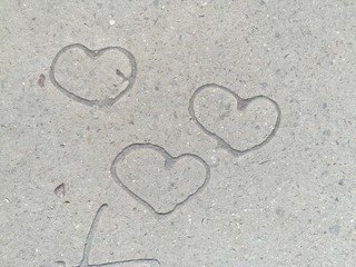 Concrete heart shaped imprint imprints