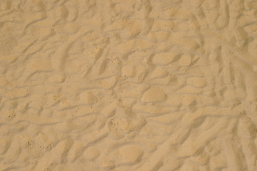 closeup of sand pattern of a beach in the summer