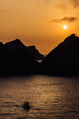 Sunset on the Halong Lake.