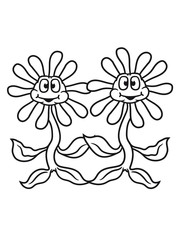 2 freunde team paar comic cartoon lebendig gesicht blume blüten frühling hübsch schön blätter pflanze natur design cool clipart