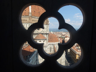 Naklejka premium Włochy, Wenecja - rozeta, widok z dzwonnicy przy katedrze Santa Maria del Fiore