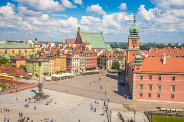 Naklejka na ściany i meble Nice panoramic view of Old Town Warsaw