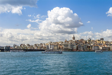 Fototapeta premium Istanbul, Turkey, 06 July 2016: The Galata Tower in the Karakoy district of Istanbul.