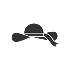 MobileBlack isolated icon of hat on white background. Silhouette of summer hat.