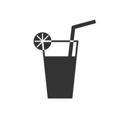 Black isolated icon of cocktail on white background. Line Icon of cocktail.