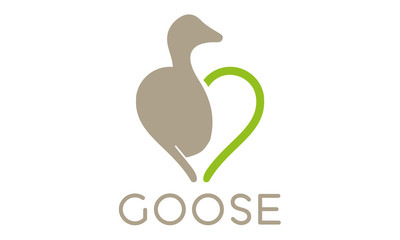 Goose Duck Heart Logo Design Gans Ente 