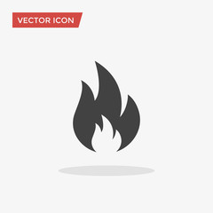 Fire Icon in trendy flat style isolated on grey background. Vector illustration, EPS10.