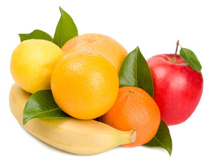 Citrus fruits isolated on white