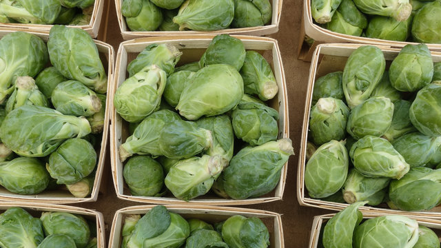 Box Of Organic Brussells Sprouts