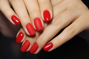 beautiful red manicure