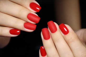 fashionable red manicure