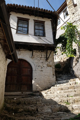 Traditional ottoman house in old town Berat known as the White City of Albania