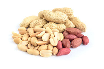 Peanut isolated on white background.