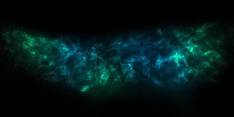 Illustration of Cyan Nebula in Space