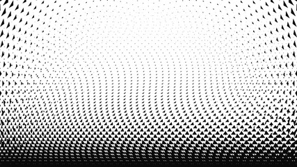 Triangular halftone background. Geometrical black and white card. Vector illustration.