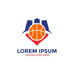basket ball badge logo vector illustration design