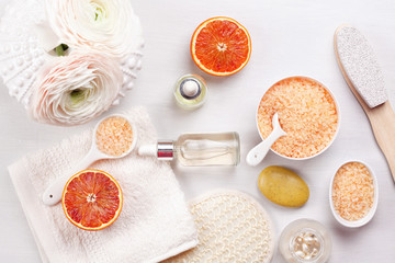 Set of beauty products for face and body care