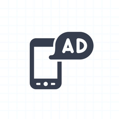 Ad On Phone - Segment Icons. A professional, pixel-perfect icon.