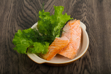 Steamed salmon