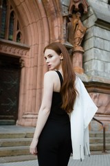 Fototapeta premium gorgeous young female fashion model posing