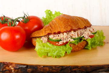 Croissant with meat